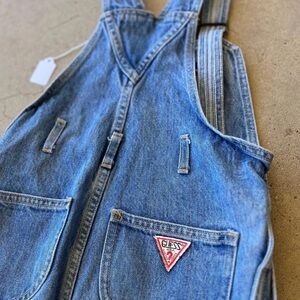 Girls Size 8 Guess Classic Blue Denim Overalls 80s Vintage